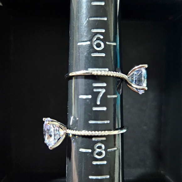 3ct Zircon Diamond Sterling Silver Zircon Pave Statement Piece Engagement - Picture 14 of 16